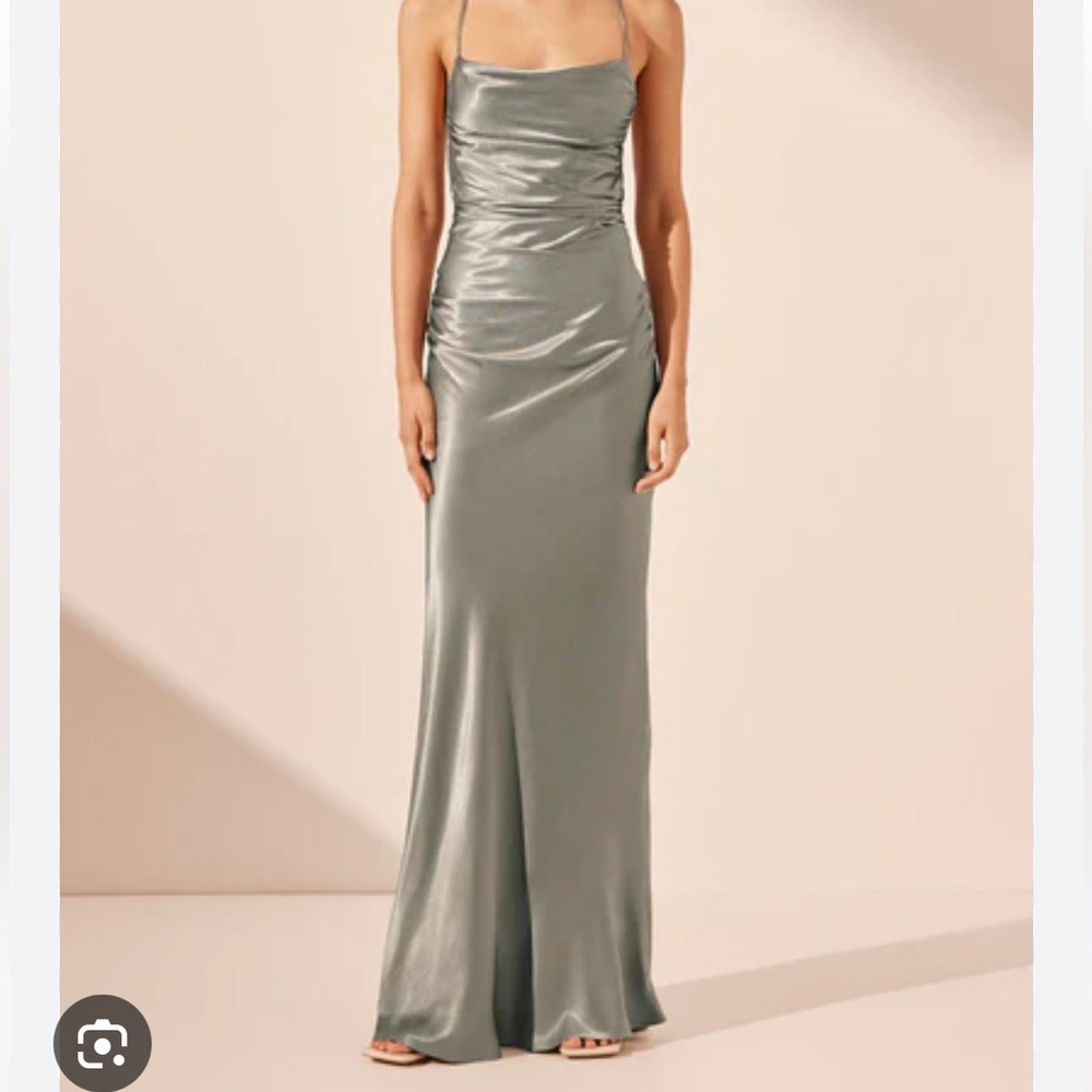 SHONA JOY La Lune Lace Back Dress in Eucalyptus